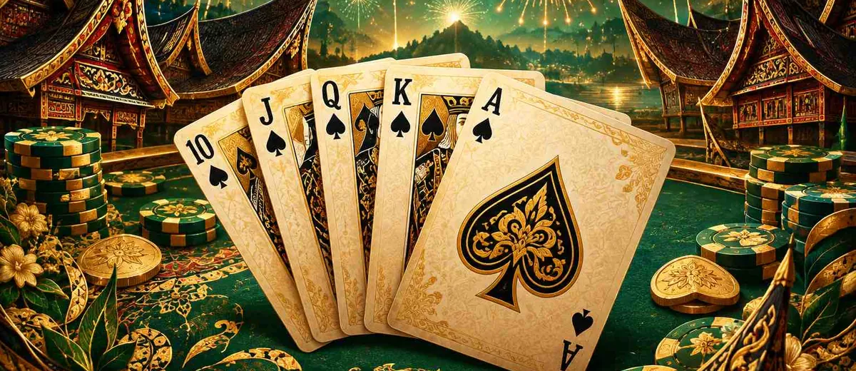 Ilustrasi playing cards and golden casino — panduan Slot Resmi Gacor Sofabet88